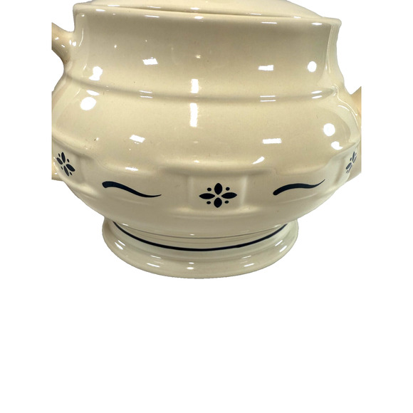 1995 Longaberger Hostess Teapot Classic Blue Pottery #32042 USA Made NIB - Picture 4 of 6